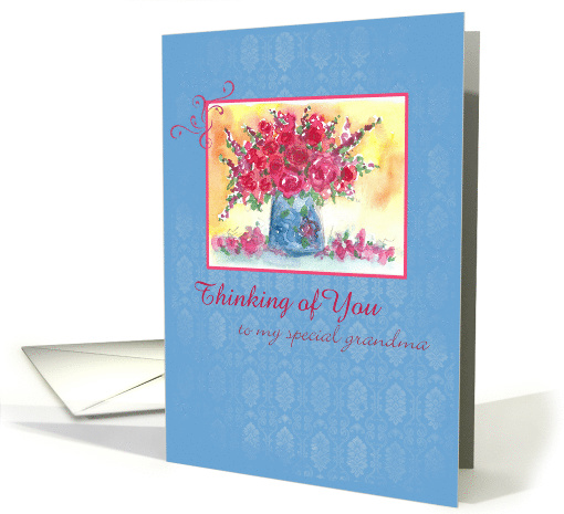 Thinking of You Grandma Red Rose Bouquet card (851234)