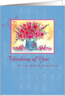 Thinking of You Grandma Red Rose Bouquet card