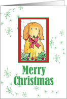 Merry Christmas Holiday Dog Snowflakes card