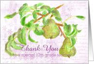 Thank You 12th Grade Teacher Pears card