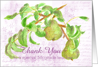 Thank You 5th Grade Teacher Pears card