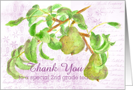 Thank You 2nd Grade Teacher Pears card