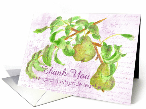 Thank You 1st Grade Teacher Pears card (860871)
