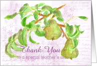 Thank You School Teacher’s Aide Pears card