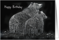 Happy Birthday Bears Wildlife Flower Meadow card