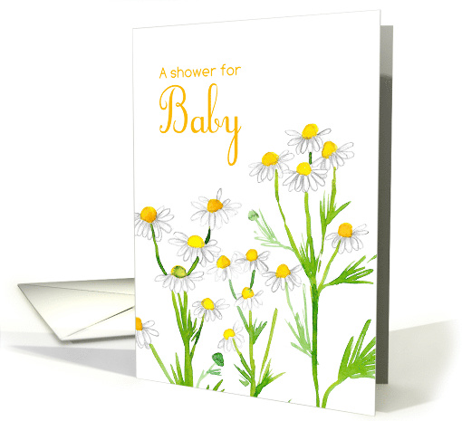 Baby Shower Invitation Chamomile Flowers card (86587)