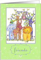 Friends Zoo Animals Elephant Lion Toucan card