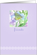 Friends Yellow Moth Flower Garden Watercolor card