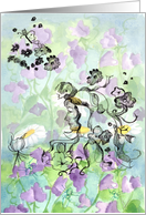 Lavender Sweet Pea Flower Fairy Fantasy Blank card
