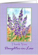 Thank You Daughter in Law Purple Lupines Watercolor card