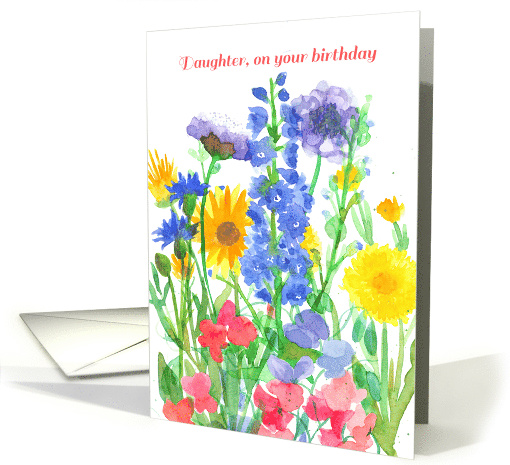 Happy Birthday Daughter Flower Bouquet Watercolor card (878800)