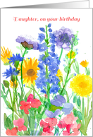 Happy Birthday Daughter Flower Bouquet Watercolor card