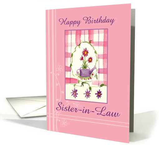 Happy Birthday Sister-in-Law Flower Bouquet Watercolor card (878816)