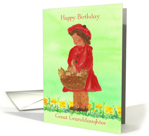 Happy Birthday Great Granddaughter Girl Kittens card (887400)
