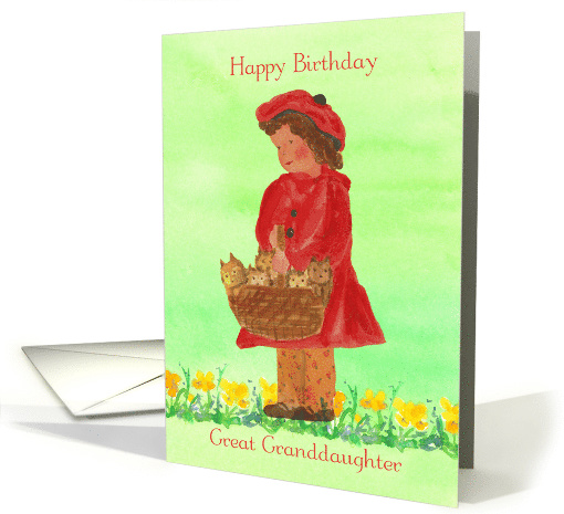 Happy Birthday Great Granddaughter Girl Kittens card (887400)