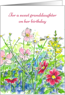For A Sweet Granddaughter On Her Birthday Flowers card