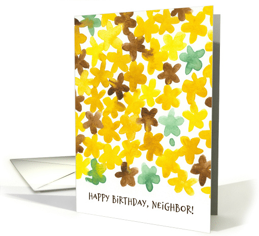 Happy Birthday Neighbor Bright Yellow Flowers card (887610)