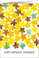 Happy Birthday Neighbor Bright Yellow Flowers card