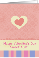 Happy Valentine’s Day Sweet Aunt Pink Heart card