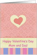 Happy Valentine’s Day Mom and Dad Pink Heart card