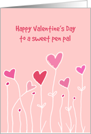 Happy Valentine’s To A Sweet Pen Pal Hearts card