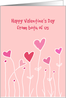 Happy Valentine’s From Both of Us Heart Flowers card