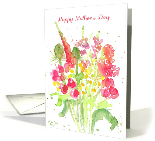 Happy Mother's Day Red Wildflower Bouquet card (892891)