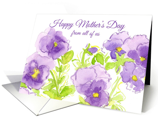 Happy Mother's Day From All of Us Lavender Pansies card (892923)
