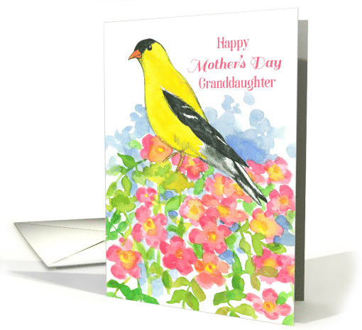 Happy Mother's Day Granddaughter Goldfinch Wild Roses card (892935)