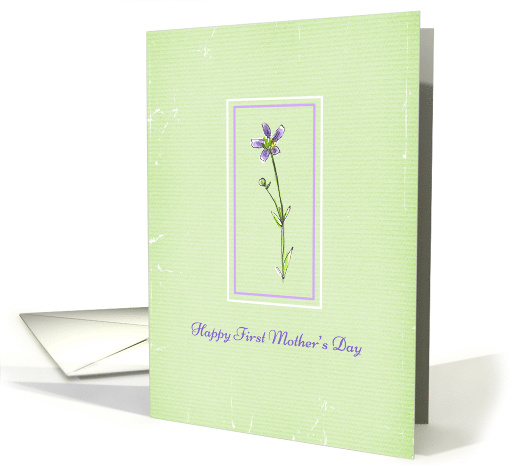 Happy First Mother's Day Lavender Wildflower Green card (892941)