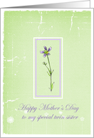 Happy Mother’s Day Twin Sister Lavender Wildflower card