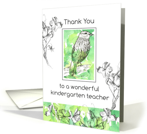 Kindergarten Teacher Appreciation Day Thank You Bird card (893655)