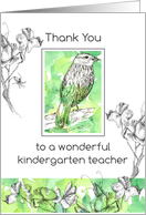 Kindergarten Teacher Appreciation Day Thank You Bird card