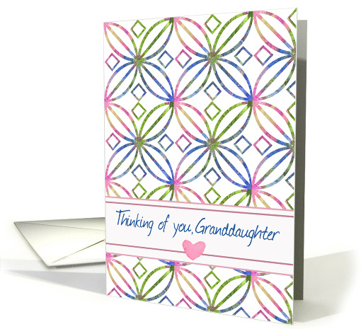 Thinking of You Granddaughter Art Nouveau Pink Heart card (896599)