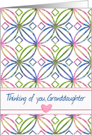 Thinking of You Granddaughter Art Nouveau Pink Heart card