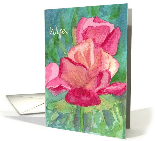Happy Valentine's Day Wife Red Rosebuds card (897376)
