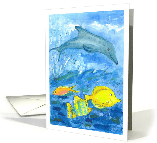 Dolphin Tang Tiger Fish Tropical Sea Creatures card (898290)