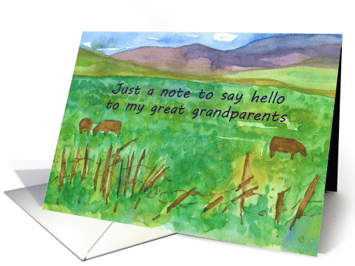 Just A Note To Say Hello To My Great Grandparents card (898310)