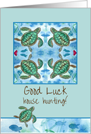 Good Luck House Hunting Turtles Fish Ocean Watercolor card