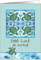 Good Luck Job Hunting Turtles Fish Ocean card