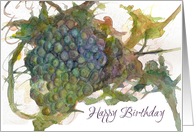 Happy Birthday Grapes Vines Fruit Fine Art card