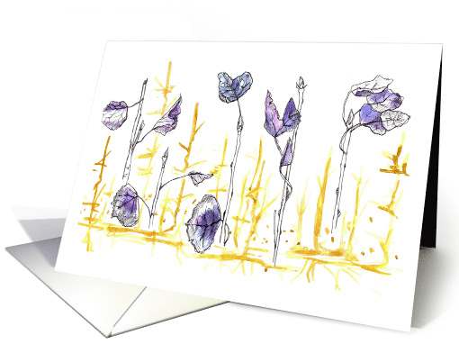 Leaf Plant Drawing Pen and Ink Garden Sketch Blank card (898757)