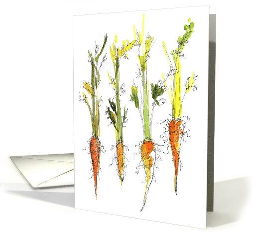Carrots Vegetable Art Garden Sketch Blank card (898766)