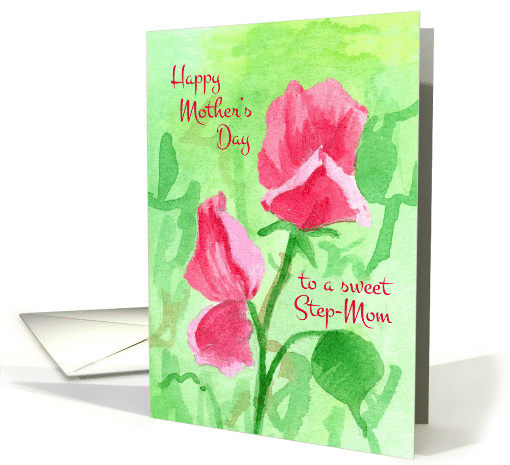 Happy Mother's Day Step-Mom Sweet Pea Flowers card (898914)