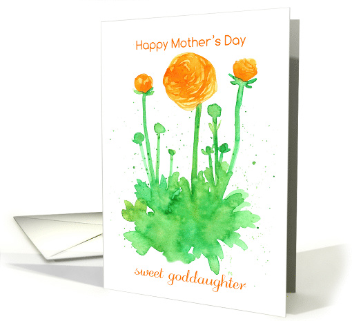 Happy Mother's Day Sweet Goddaughter Orange Flowers card (899255)