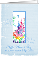 Happy Mother’s Day Step Aunt Spring Garden Dragonfly card