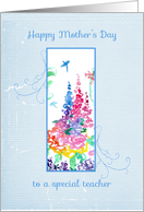 Happy Mother’s Day Teacher Spring Garden Dragonfly card
