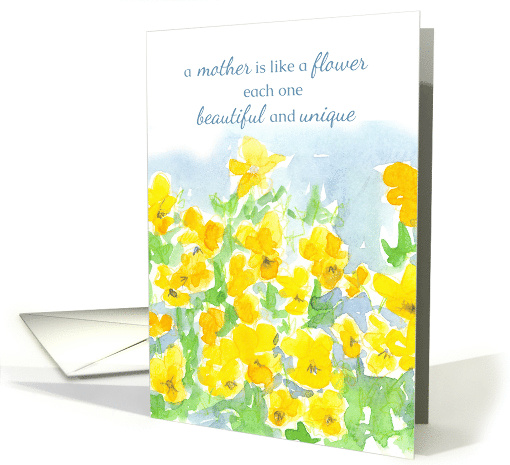 Happy Mother's Day Mom Verse Yellow Pansy Flowers card (899310)