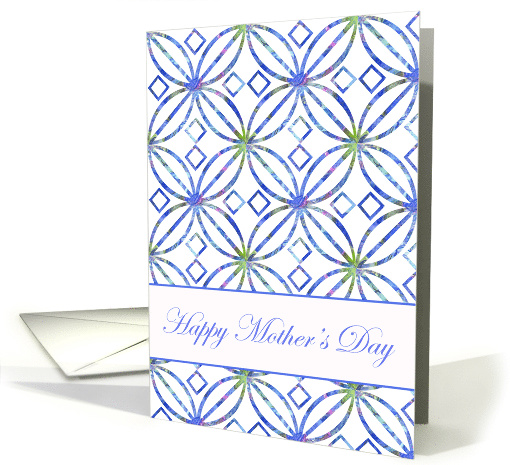 Happy Mother's Day Blue Watercolor Art Nouveau card (899322)