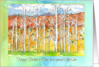 Happy Father’s Day Step Son Aspen Trees Desert Landscape card